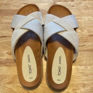 Toms Women's Tan Crisscross Slide Sandals